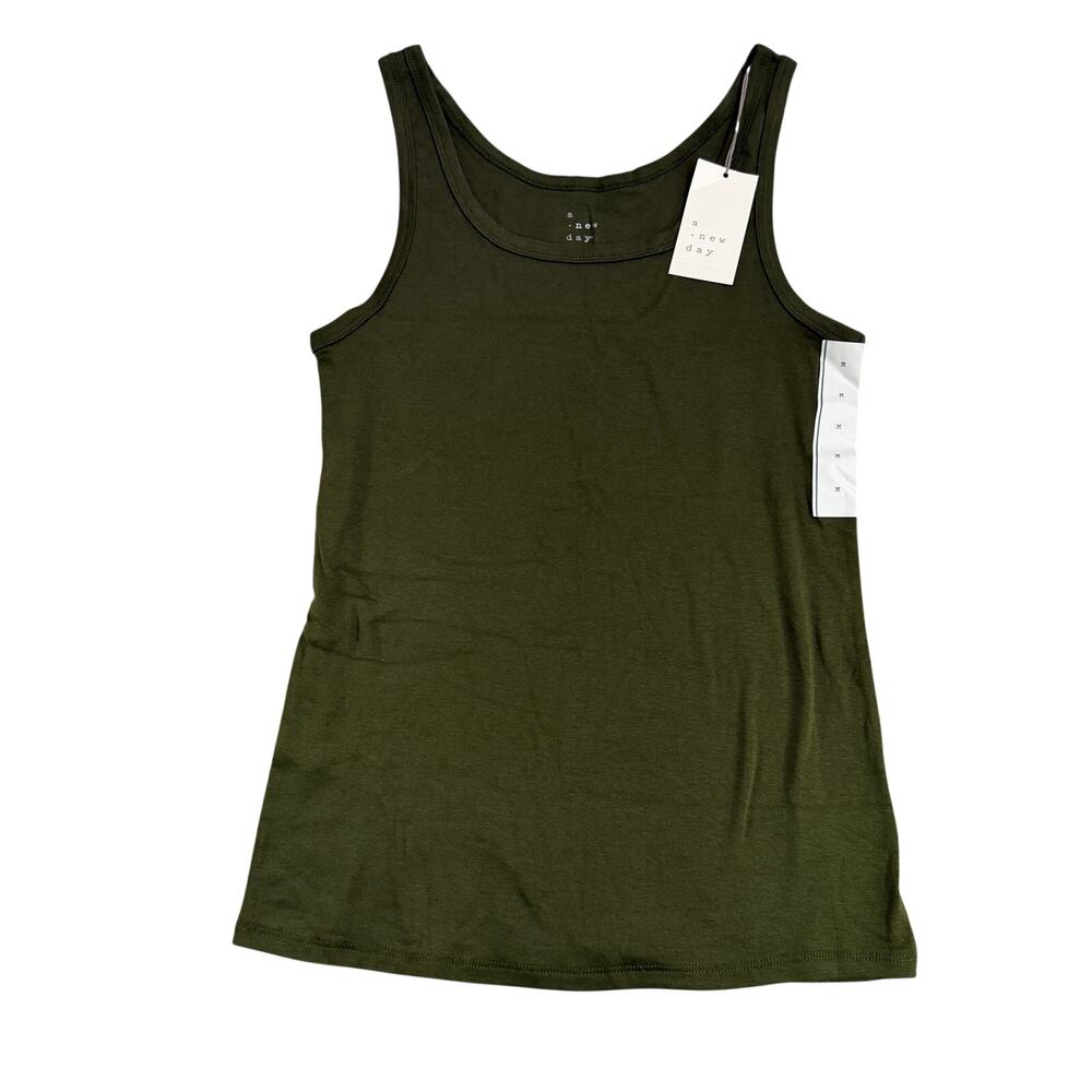 A New Day Women's Olive Green Slim Fit Tank Top - Size Medium - NWT